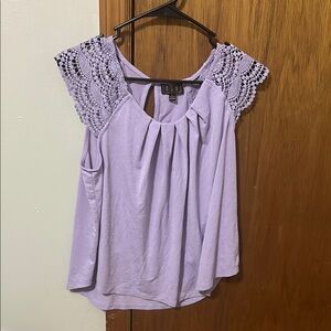 Lavender Lace Sleeve Women's Top